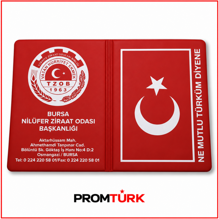 Kırmızı Beyaz Baskılı Biala Promosyon Ruhsat Kabı